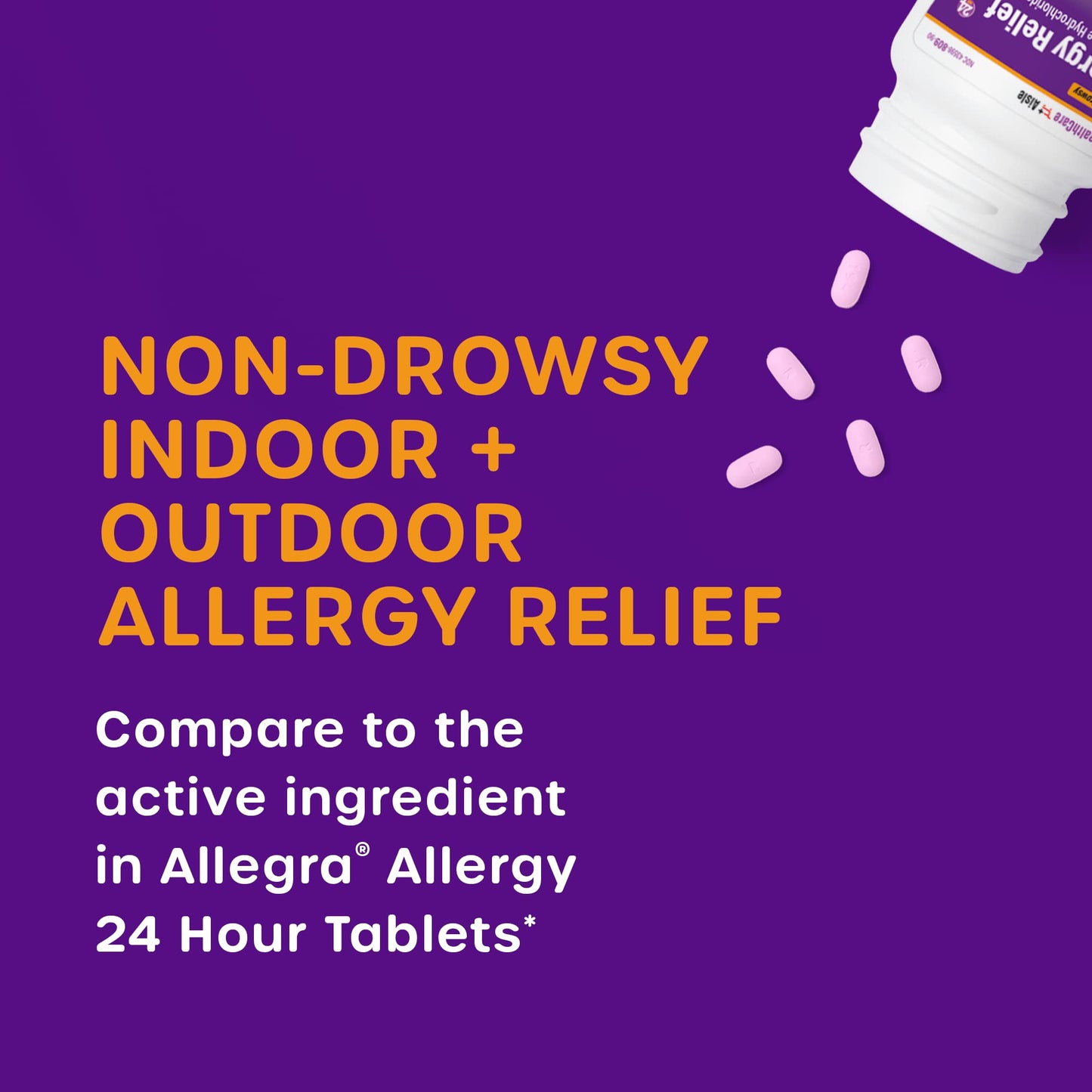 HealthCareAisle Allergy Relief - Fexofenadine Hydrochloride Tablets USP, 180 mg - 180 Tablets - Allergy Medication, Non-Drowsy 24-Hour Relief, (Pack of 2)