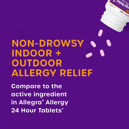 HealthCareAisle Allergy Relief - Fexofenadine Hydrochloride Tablets USP, 180 mg - 180 Tablets - Allergy Medication, Non-Drowsy 24-Hour Relief, (Pack of 2)