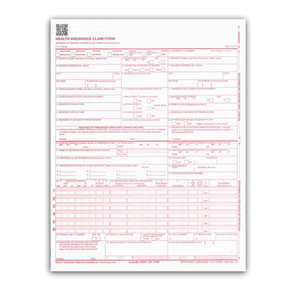 NextDayLabels - CMS 1500 / HCFA 1500 Insurance Claim Forms - Laser/Ink-Jet Compatible (New Version 02/12) Letter Size 8-12" x 11", 1000 Sheets Per Pack