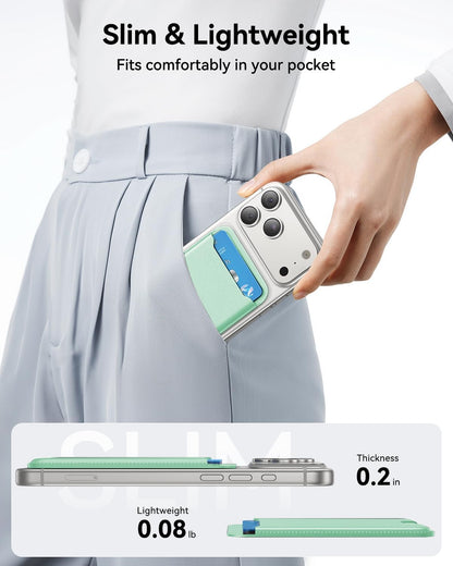 für MagSafe Wallet, 3 Kartenfächer, magnetische schlanke Handy-Geldbörse für iPhone 17/16/15/14/13/12 Pro Max Plus Air Serie, RFID-blockierendes veganes Leder, Schwarz