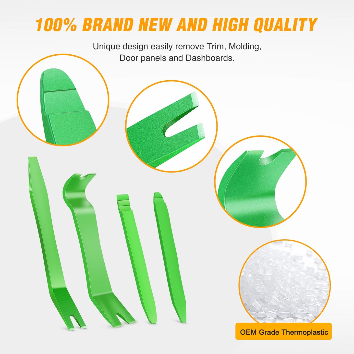 GOOACC 5PCS Auto Trim Removal Tool Kit No-Scratch Pry Tool Kit for Car Door Clip Panel & Audio Dashboard Dismantle -5PCS