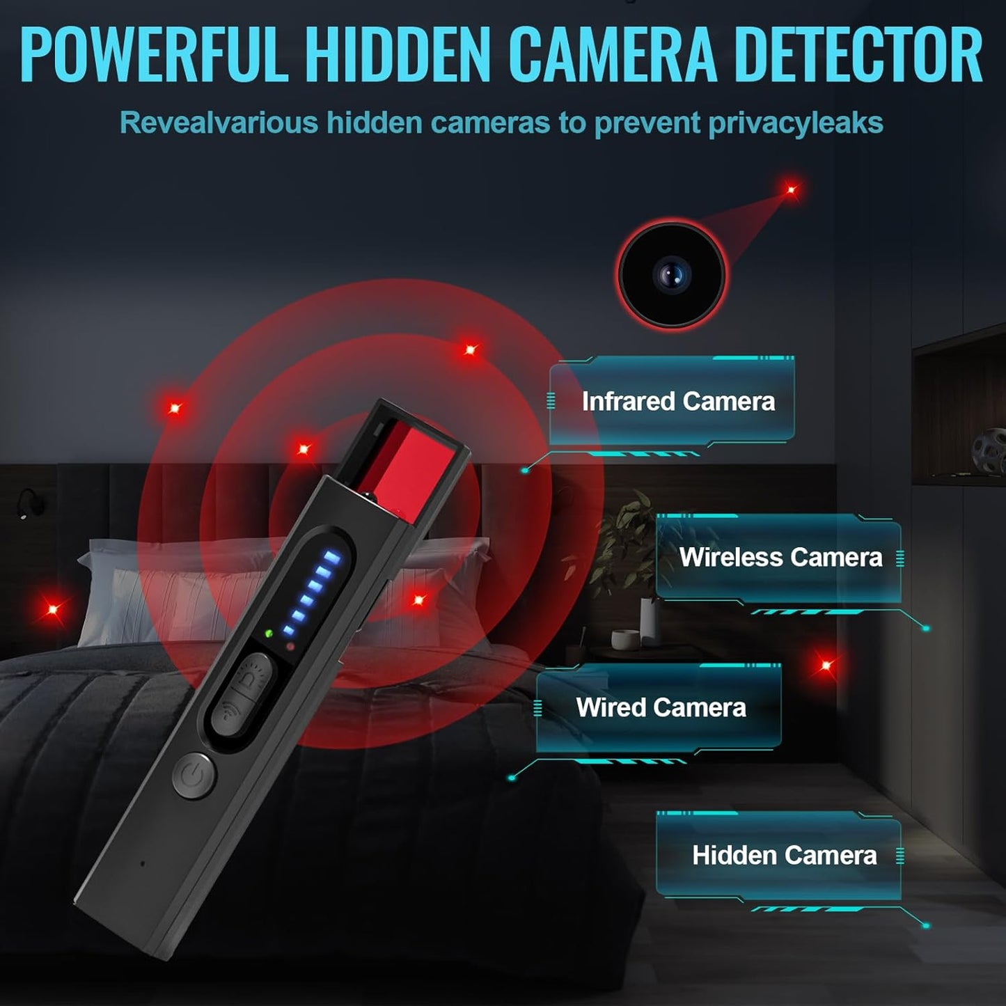 Hidden Camera Detectors, Anti-Spy Camera Finder Detector, Bug Detector, GPS Hidden Camera Detectors, Tracking Device Detectors, Camera Detector for Hotels, Home, Airbnb, Office (X13)