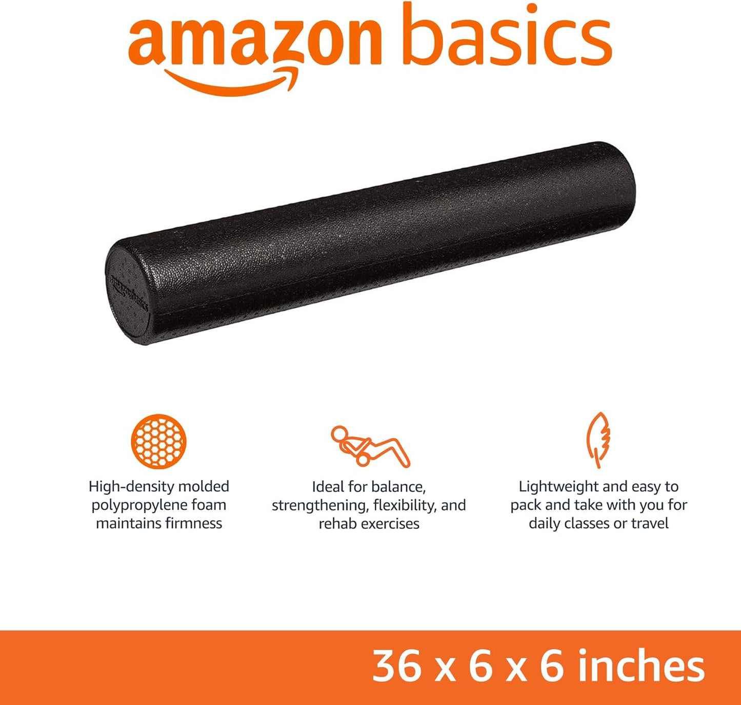 Amazon Basics Schaumstoffrolle mit hoher Dichte, rund