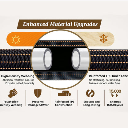 50FT Flexible Garden Hose & 10Modes Nozzle,None Expanding Lightweight Water Hose,Kink-Free,All-Weather 3/4 in. Hose for RV,Boat,Car Wash,Garden,Yard,Camper,Outdoor (Orange-Black, 50 Feet)