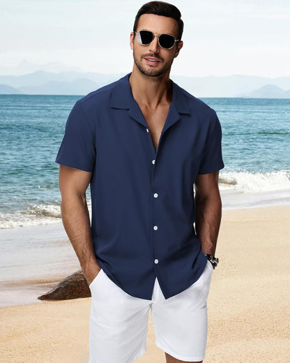 HMIYA Herren Hawaiihemden Kurzarm Button-Up Hemd Herren S-3XL