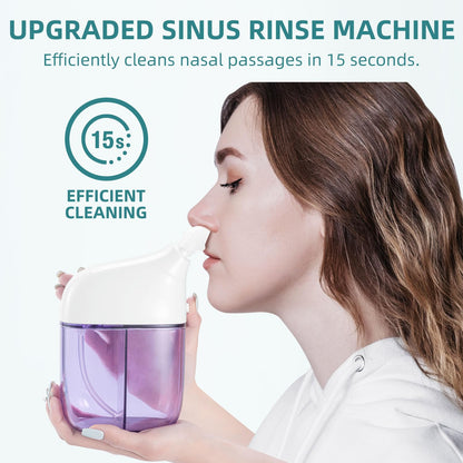 Nasal Irrigation System, Nasal Rinse Machine, Sinus Rinse Machine, Sinus Cleaner Machine with Water Tank & Waste Collection Tank - Nose Cleaner for Sinus,SinusAdult,Allergy Relief - Blue