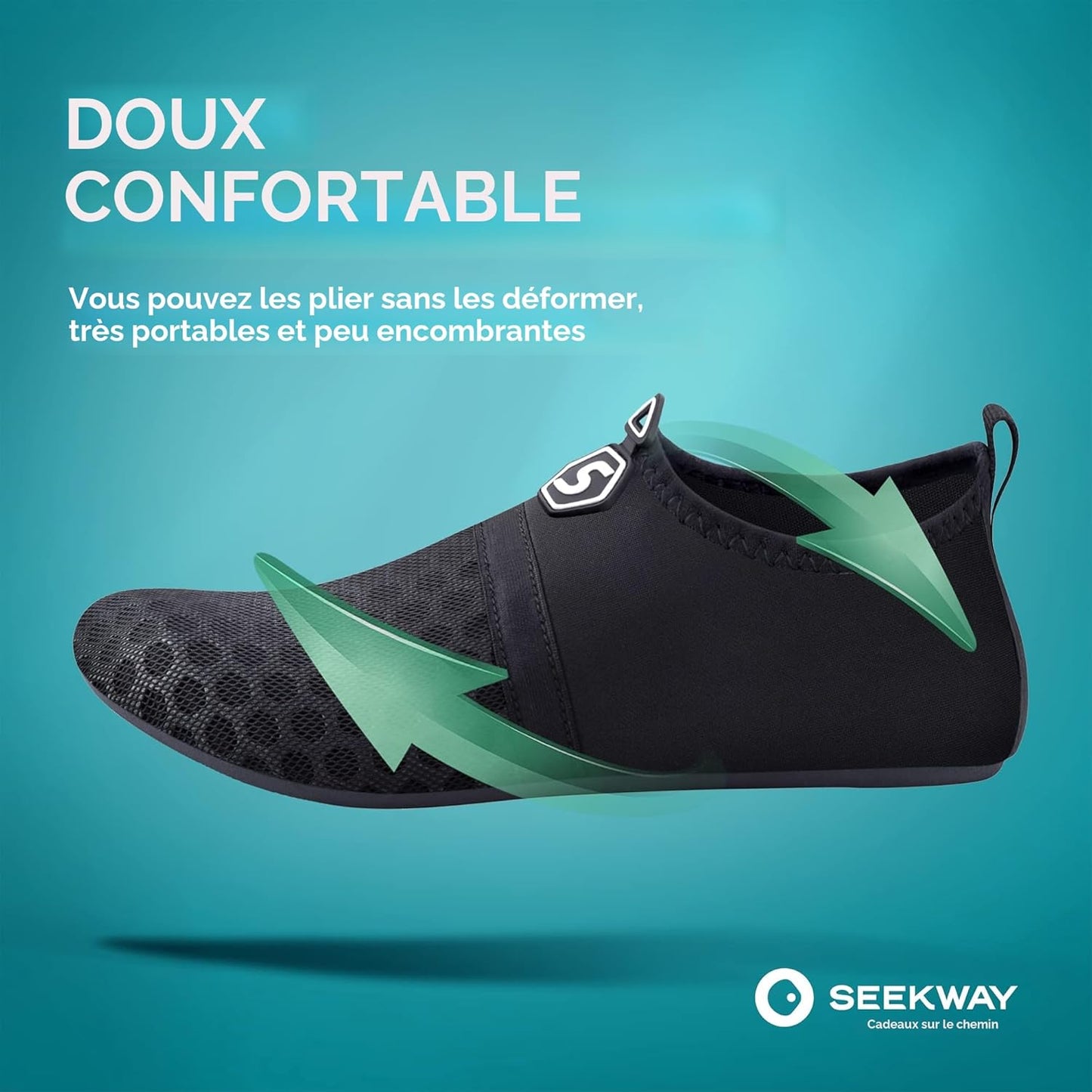 SEEKWAY Wasserschuhe Damen Herren Schnelltrocknend Badeschuhe Aquaschuhe Barfuß Rutschfest Schwimmen Pool Outdoor Surfen Fluss See Yoga