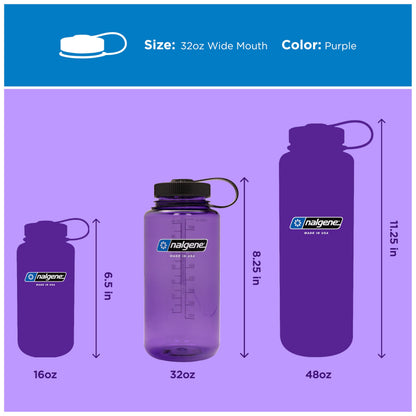 Nalgene 32 oz Wide Mouth Water Bottle | BPA-Free, Durable & Leak Proof, Lightweight Bottle for Hiking & Gym, Work & Travel