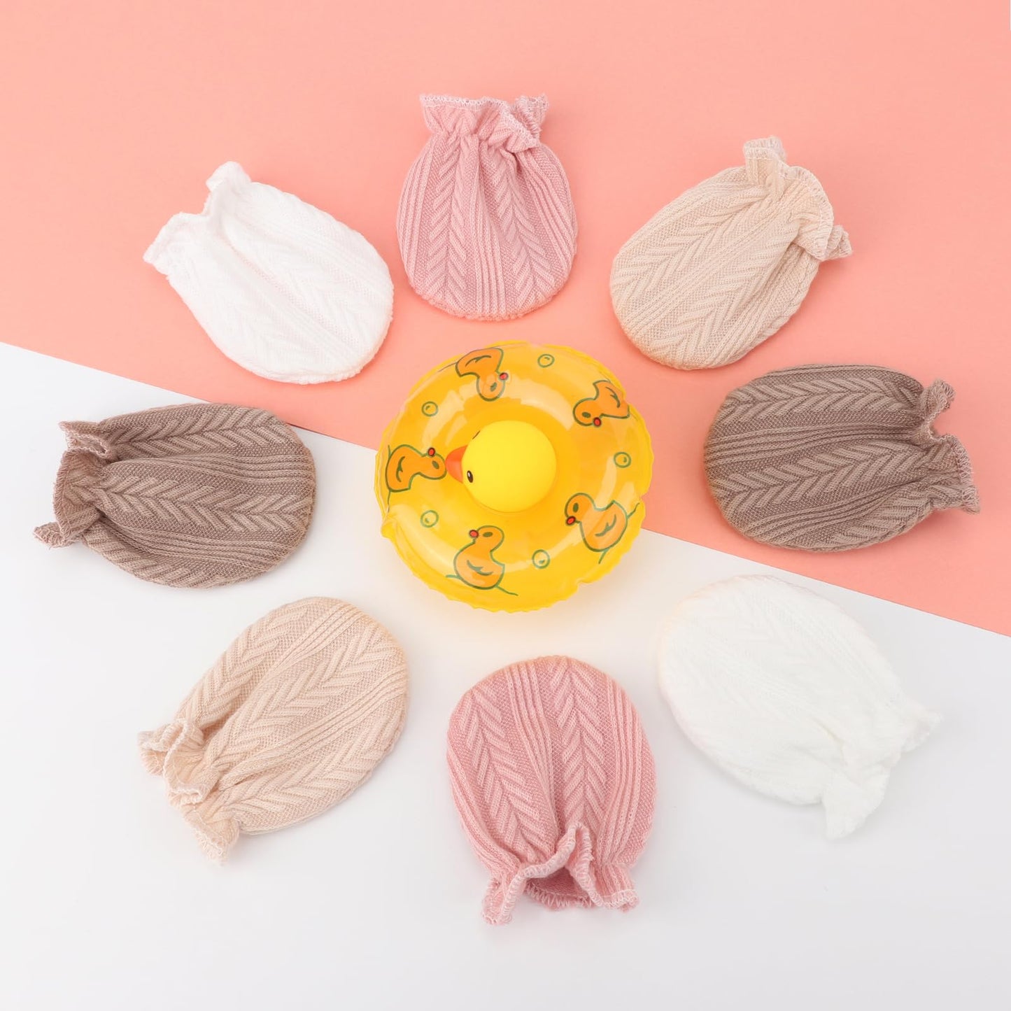 BQUBO Baby Fäustlinge Kratzschutz Handschuhe aus Baumwolle mit elastischem Bündchen Hypoallergen für Neugeborene und Babys von 0-6 Monaten Jungen und Mädchen