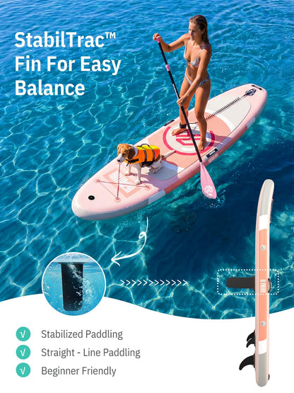 Niphean（Ultra-Light） Inflatable Paddle Board with StabilTrac Fin and Durable SUP Accessories, 10' Stand Up Paddle Boards for Adults & Youth, Versatile Yoga Paddle Board, Gift Ideas