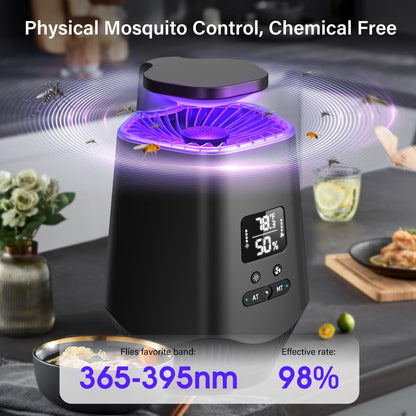 Fruit Fly Traps for Indoors, Smart Fly Trap Indoor Bug Zapper Gnat Traps for House Indoor with Temperature and Humidity Sensor, 10PCS Sticky Boards Black 0