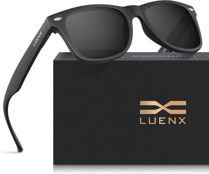 LUENX Polarisierte Sonnenbrillen für Herren und Damen, quadratische Fassung – UV-400-Schutz, 54 mm