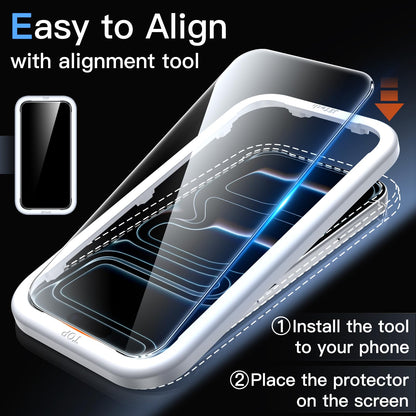 JETech Displayschutzfolie für iPhone 16 6,1 Zoll, gehärtetes Glas mit einfachem Installationstool, Case-Friendly, HD Klar, 3 Stück