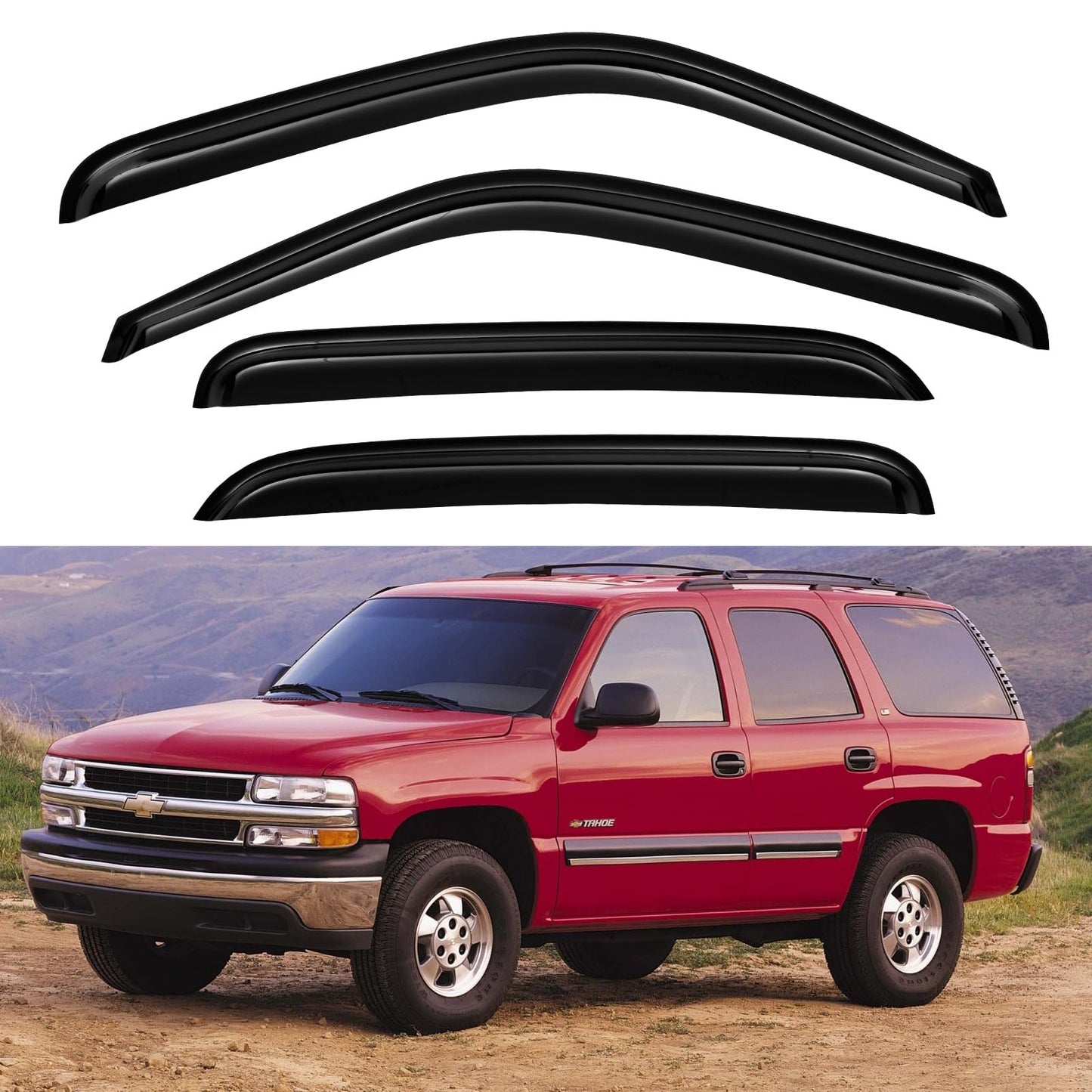 Window Visors Rain Guards for 2015-2026 Ford F150 SuperCrew & 2017-2026 F-150 Raptor F250 F350 F450 F550 Super Duty Crew Cab, Out-Channel Window Vent Deflectors Visors Shades Protectors