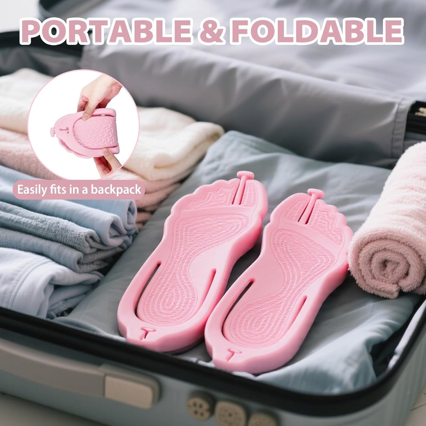 Rosoz Flip Flops for Women Men Foldable Travel Slippers Lightweight Shower Shoes Non-Slip Quick-Dry Bathroom Camp Beach Sandals
