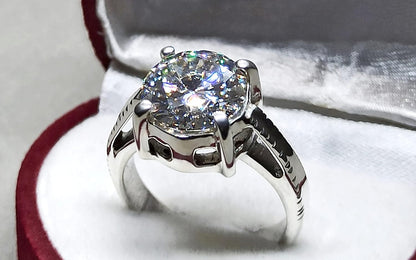 Diamond Cut 5 Carat Rare Moissanite Solitaire Ring Sterling Silver 925 Handmade Moissanite Diamond Engagement Women Ring Gift for Her