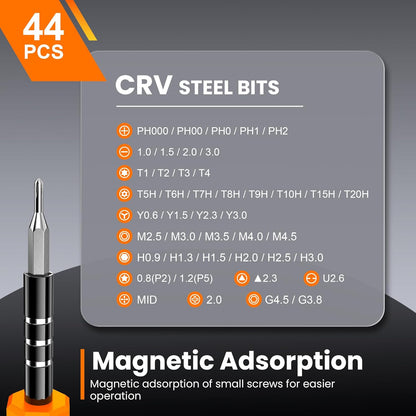 JOREST 40Pcs Small Precision Screwdriver Set, Mini Tool Kit with Torx T5 T6 T8 T9, Triwing Y00, Star Pentalobe, Repair for Ring Doorbell, Laptop, PC, Switch, PS5, Xbox, MacBook, iPhone, Watch, Glasses