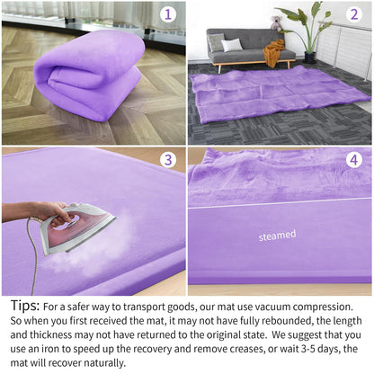 Huloo Sleep Ultra Soft Baby Spielmatte für den Boden, 3,3 cm dicke Elasti-Foam 127x127 cm Laufgittermatte für Kleinkinder, rutschfeste Rückseite, sicher zum Krabbeln und für die Bauchlage, Tatami-Stil (Dunkelgrau)