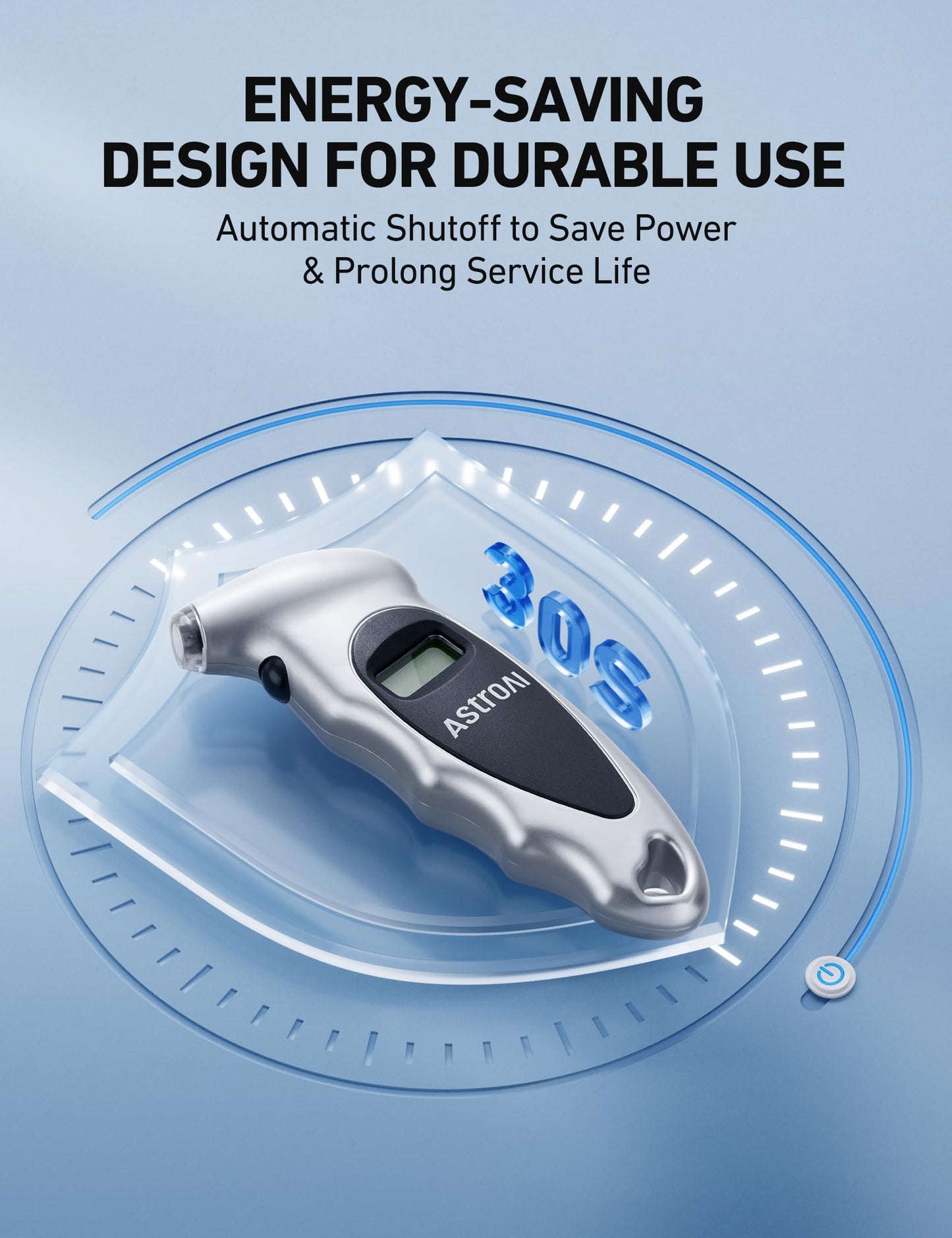 AstroAI Digital Tire Pressure Gauge with Replaceable AAA Batteries, 150 PSI 4 Settings Industrial Tire Gauge for Car Truck Bicycle Backlit LCD Non-Slip Grip Car Accessories(Black)