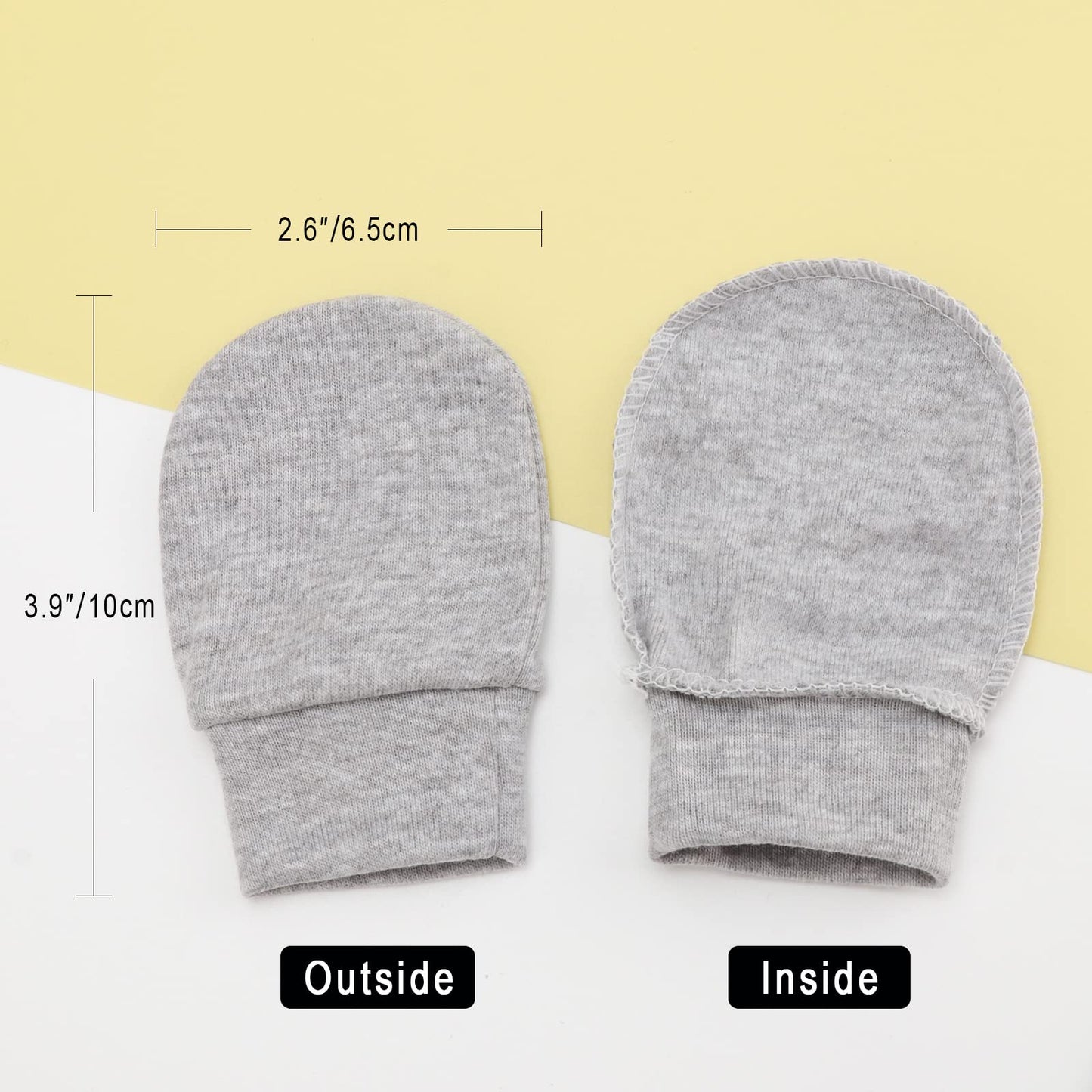 BQUBO Baby Fäustlinge Kratzschutz Handschuhe aus Baumwolle mit elastischem Bündchen Hypoallergen für Neugeborene und Babys von 0-6 Monaten Jungen und Mädchen