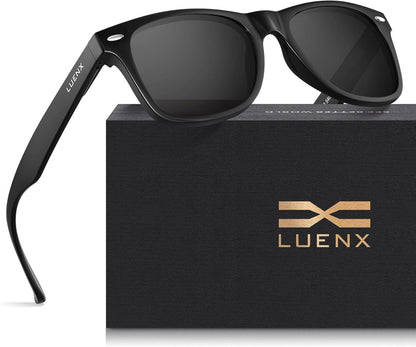 LUENX Polarisierte Sonnenbrillen für Herren und Damen, quadratische Fassung – UV-400-Schutz, 54 mm