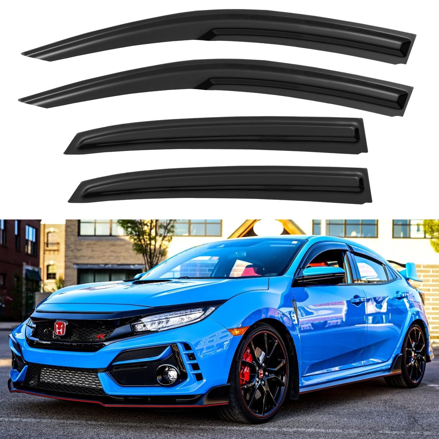 Window Visors Rain Guards for 2015-2026 Ford F150 SuperCrew & 2017-2026 F-150 Raptor F250 F350 F450 F550 Super Duty Crew Cab, Out-Channel Window Vent Deflectors Visors Shades Protectors