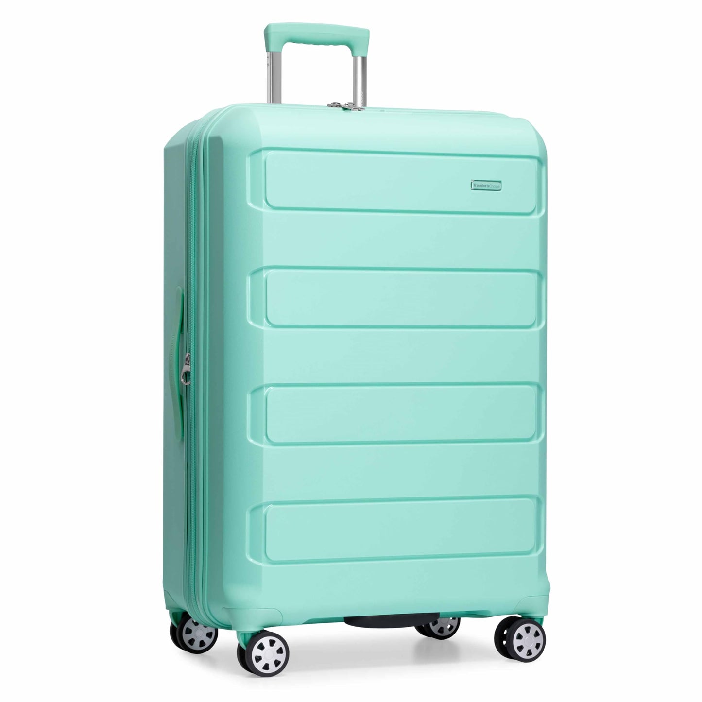 Traveler's Choice Pagosa Hardshell Expandable Luggage with Spinner Wheels, Slate Blue, 3-Piece Set (22/27/30)