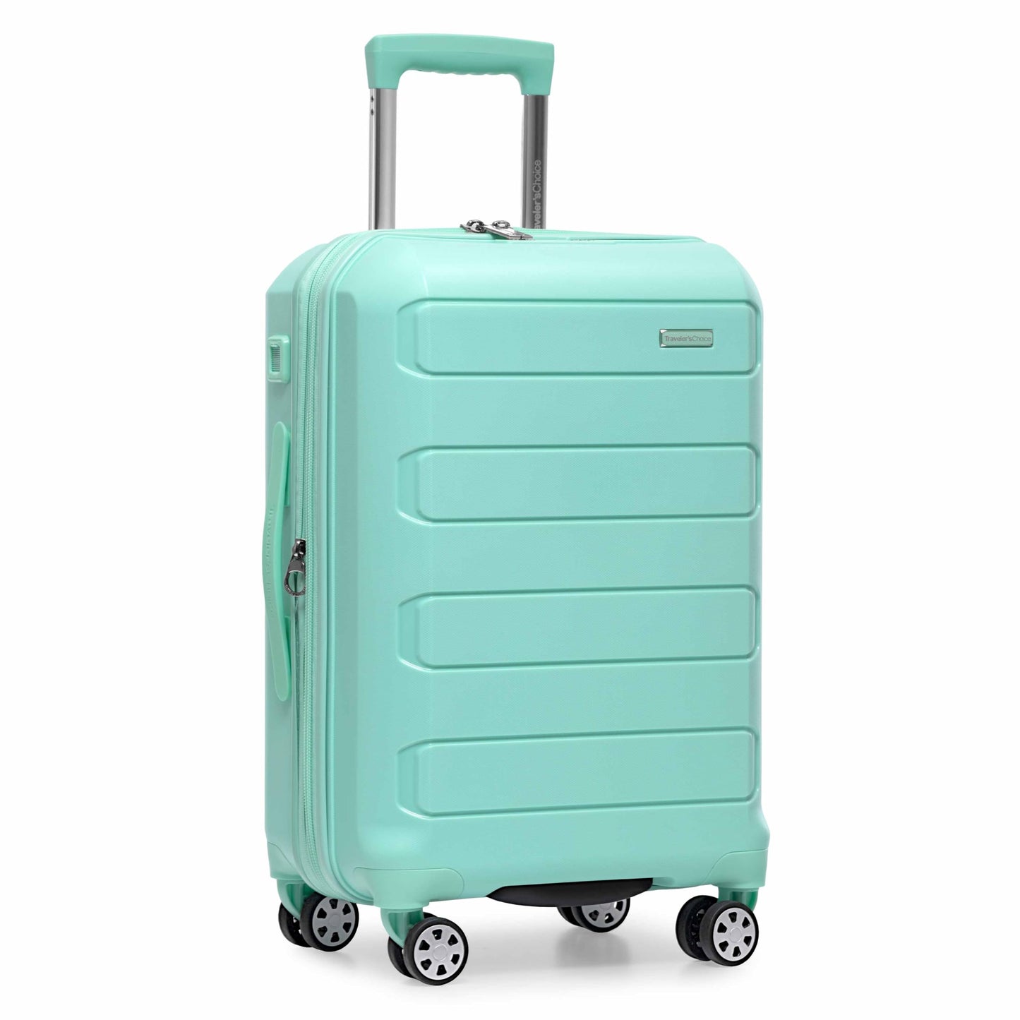 Traveler's Choice Pagosa Hardshell Expandable Luggage with Spinner Wheels, Slate Blue, 3-Piece Set (22/27/30)