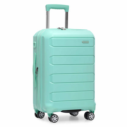 Traveler's Choice Pagosa Hardshell Expandable Luggage with Spinner Wheels, Slate Blue, 3-Piece Set (22/27/30)