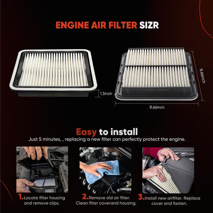 CA10262 Engine Air Filter Fit Ford Expedition/F150/F250/F350 (2007-2021) & Lincoln Navigator Replaces FA1883, 7C3Z9601A, A35642