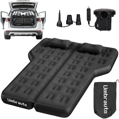 Umbrauto Car Air Mattress Backseat| Inflatable Truck Back Seat Camping Airbed for SUV Rear Seat, Blow Up Sleeping Travel Bed for Van Trunk with Pump & Pillows