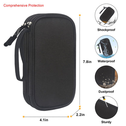 Elonbo Kit Bag, EpiPen Carrying Case, Travel Medicine Kit for 2 Epi Pens or Auvi Q, Asthma Inhaler, Nasal Spray, Allergy Meds, Diabetic Supplies, Ventolin Inhaler Organize Holder Case, Black