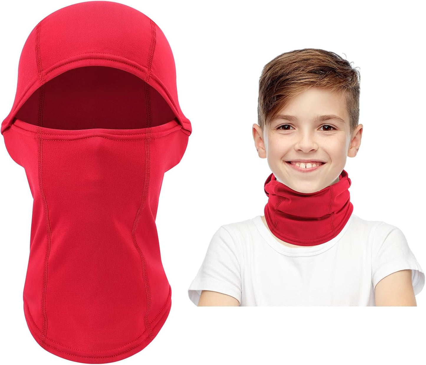 Kinder Sturmhaube Skimaske Kinder Schal Kinder Fleece Nackenwärmer Kälteschutz Gesichtsmaske für Jungen Mädchen Schwarz