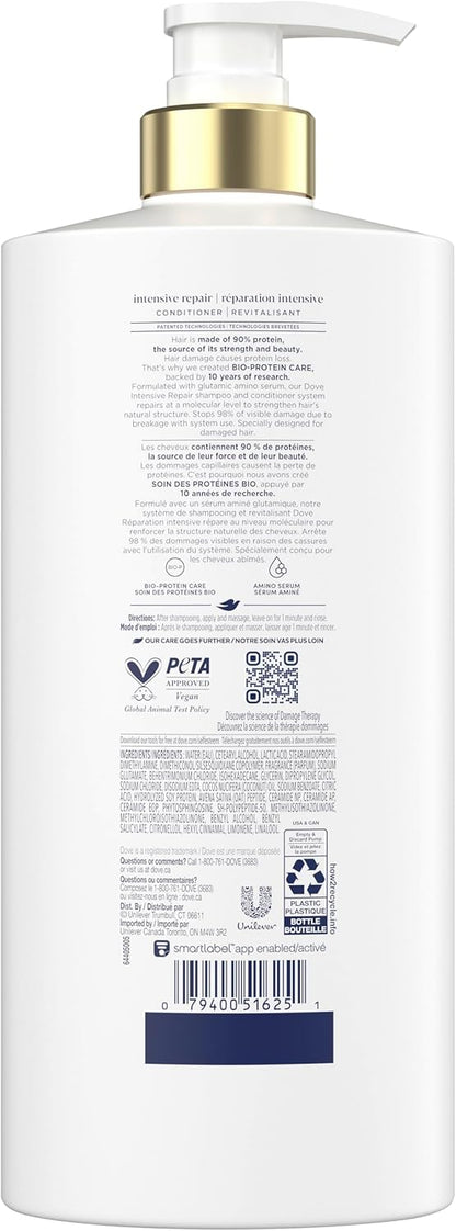 Dove Intensive Repair Shampoo für geschädigtes Haar mit flüssiger Bio-Protein-Pflege, 828 ml