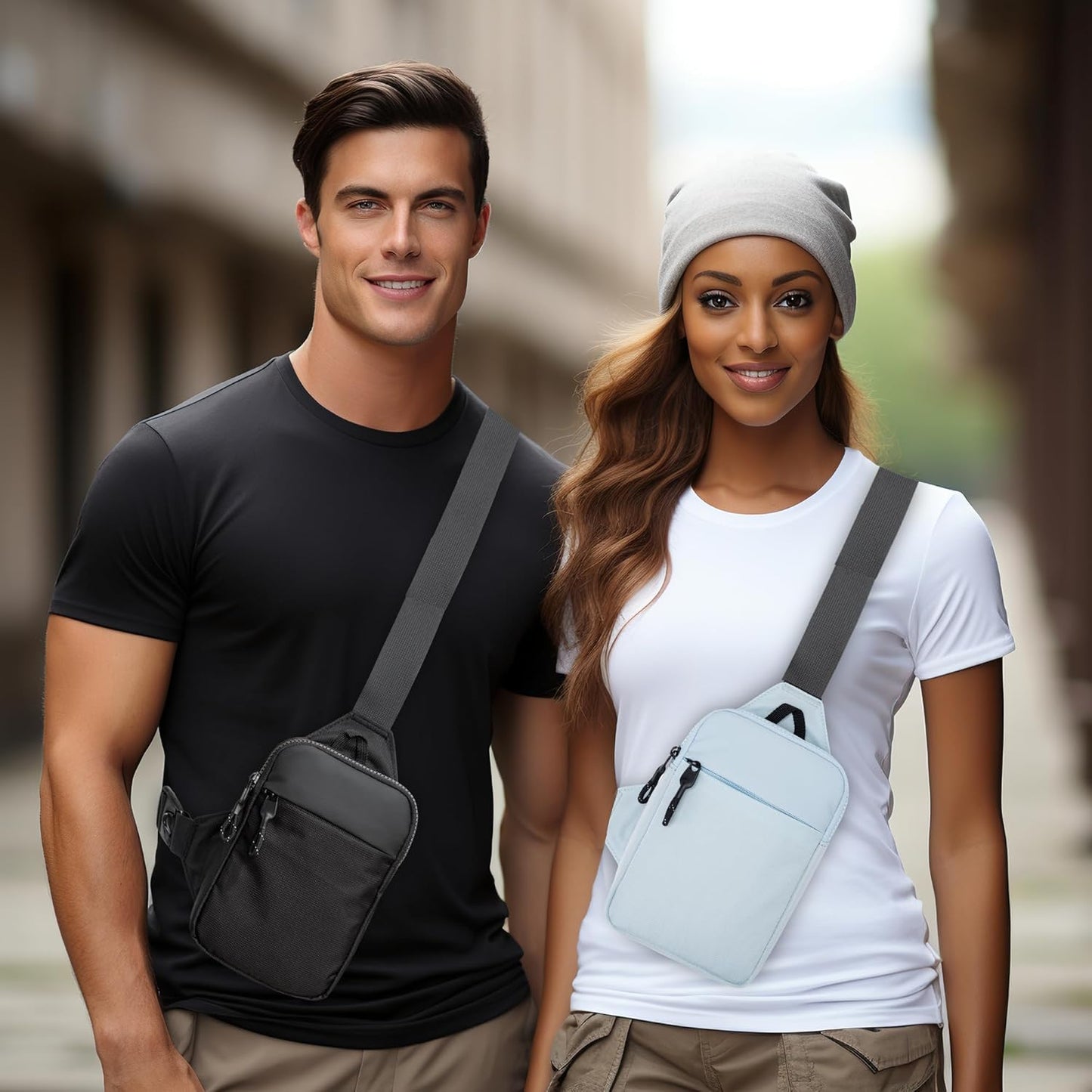 Mini-Slingbag für Damen und Herren, kleine Umhängetasche, lässige, trendige, wasserdichte Brusttasche für Reisen