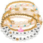 AICase 18K Gold Plated Clover Bracelet Dupes Gold/White/Black Bracelet Set for Women Flower Leaf Lucky Clover Bracelets Trendy Jewelry Birthday Gifts for Women/MoM/Friends