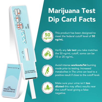 Easy@Home Marihuana Urin-Drogentest-Kit [15er-Pack] - THC-Tests für den Heimgebrauch - Testkits zum Nachweis von Marihuana mit 50 ng/ml Cutoff-Grenzwert #EDTH-114
