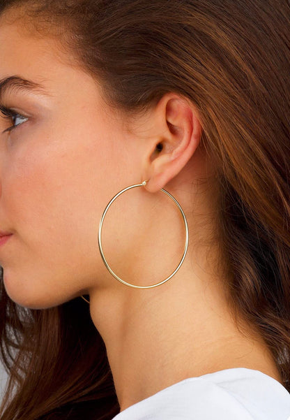 Große Gold Creolen für Frauen, Hypoallergene Dünne Gold Creolen, Sterling Silber Creolen für Damen, Extra Große, Mittelgroße, Große Creolen