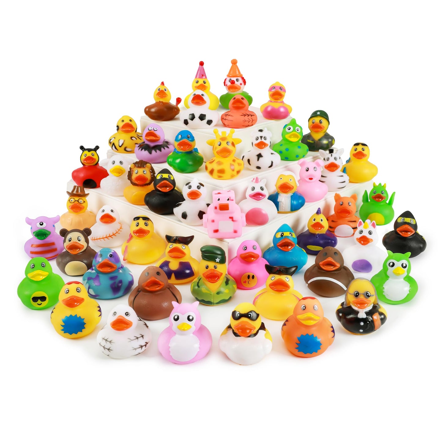 XY-WQ Rubber Duck 150 Pack for Jeeps Bath Toy Assortment - 2.3 Inch Bulk Floater Duck for Kids - Baby Showers Accessories - Party Favors, Birthdays, Bath Time, and More (50 Varieties)