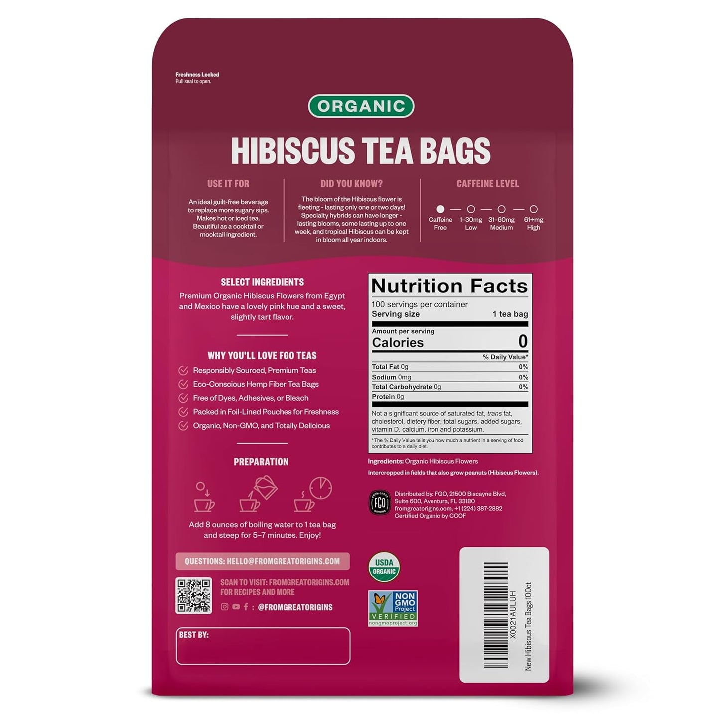 FGO Organic Hibiscus Tea: A Soothing, Eco-Friendly Brew
