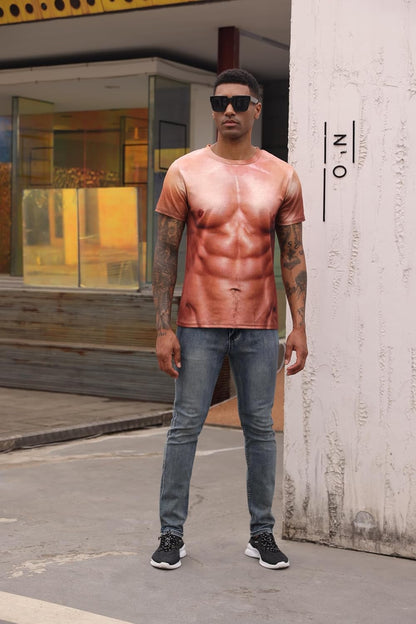 Cozople Herren T-Shirts 3D Bedruckt Lustige Shirts Hässliche Kurzarm Rundhals Oberteil Tee
