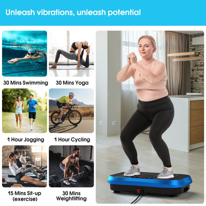 SoftGym Waver Vibration Plate Exercise Machine for Lymphatic Drainage Weight Loss,120 Speed Levels Vibrating Platform with Resistance Bands,Full-Body Workout Equipment for Muscle Activation