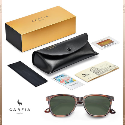 CARFIA Square Polarized Sunglasses for Men