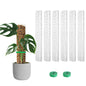 EOX 4 Pcs 24 Inch Plastic Moss Pole for Monstera, Large D Shaped Poles for Climbing Plants Work with Sphagnum Moss, 90 Inch Plant Stake Set of 4, Garden Ties