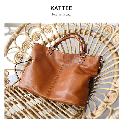 Kattee Damen Weiche Echtleder Tragetasche Schultertasche Handtasche