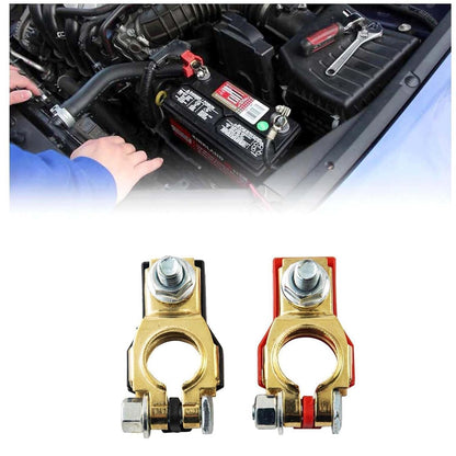 2 Paar 4 Stück Batteriepole, 243407F000 243407F001 Autobatterie-Anschlussklemmen, Plus- und Minuspol-Batterieklemmen-Set, Top-Post-Batteriepolklemme, Batteriekabel-Anschlussklemme, einfach zu installieren
