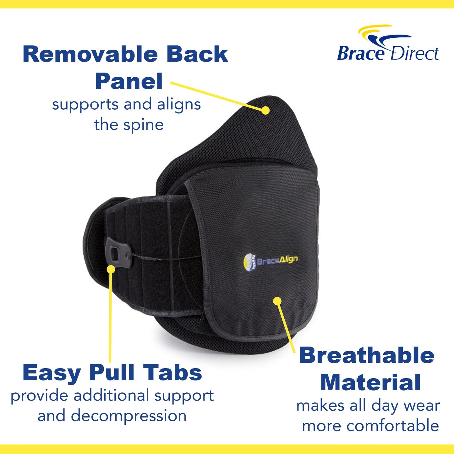 VertebrAlign LSO Lumbar Back Brace, Medical Grade Lower Back Pain Relief for Herniated Discs, Sciatica, Post-Op, PDAC L0631 L0637 L0648 L0650, Black, Size Fits Most (23–50 in Waist)