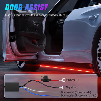 Nilight 4Pcs Car Underglow Neon Accent Strip Lights 252 LEDs RGB 8 Color Sound Active Function Music Mode with Wireless Remote Control Underbody Light Strips for Cars Van SUV Truck