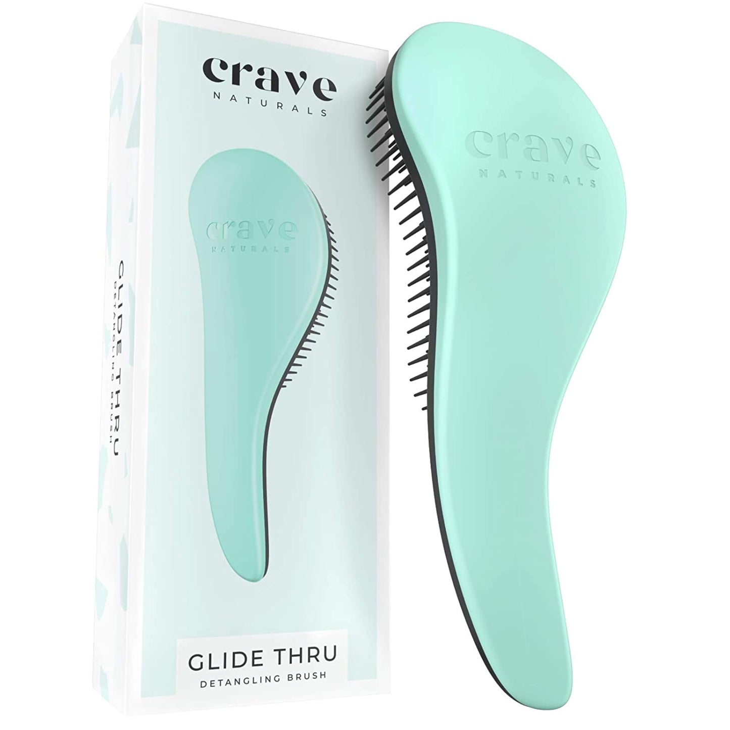 Crave Naturals Glide Thru Entwirrbürste für Erwachsene und Kinder. Entwirrbürste für natürliches, lockiges, glattes, nasses oder trockenes Haar. Haarbürsten für Frauen. Stylingbürste (Blau)