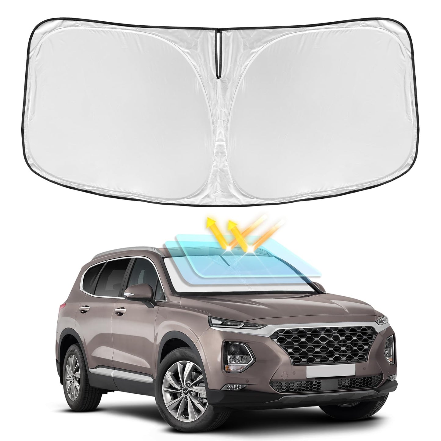 for Toyota Tacoma 2016-2023 2024 2025 2026 Sun Shade Sunshade Windshield Cover - 4 Layers Front Window Shade Custom Fit Tacoma 2Dr 4Dr Pickup Sun Visor 240T Shade Blocks UV Rays Car Accessories